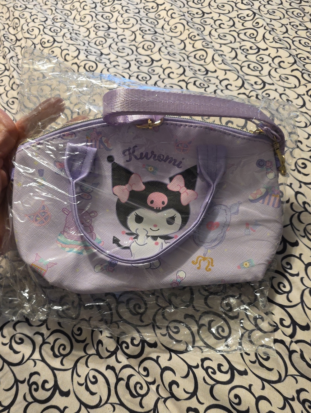 Kuromi Purse Lavender Kids Handbag Shoulder Bag 6x9"